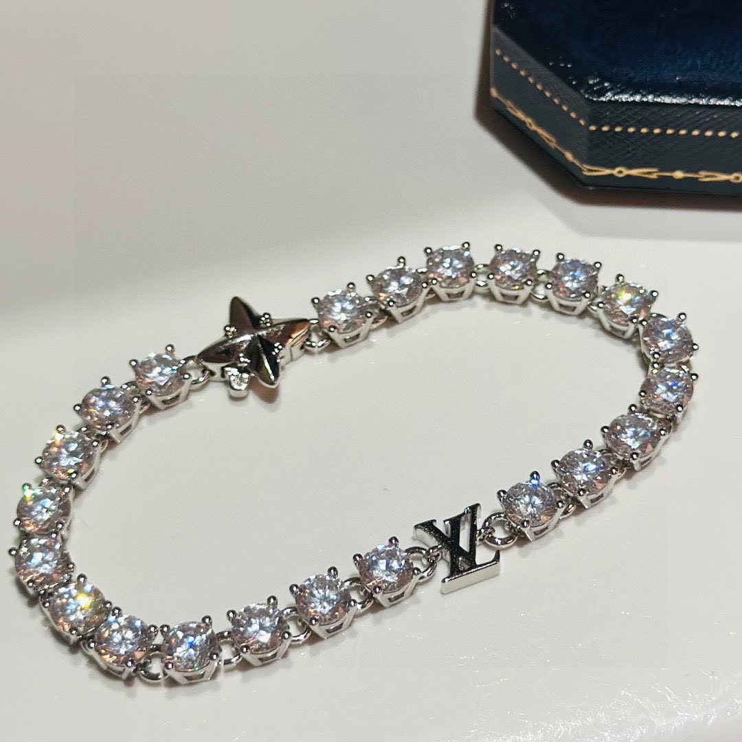 Louis Vuitton Silver Crystal Bracelet